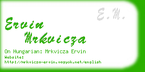 ervin mrkvicza business card